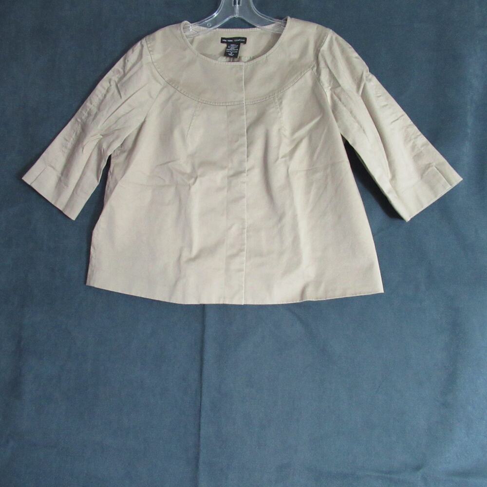 New York & Company Jacket Womens Small Taupe Snap Up Mod Work Career Fashion